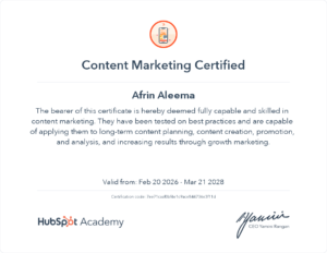 Hubspot Certificate